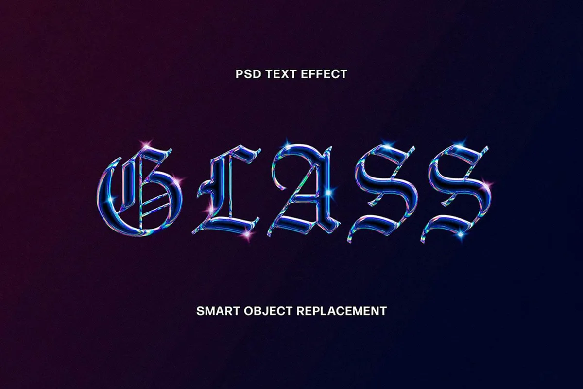 Holographic Glass Text Effect