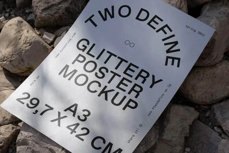 A3 Glittery Poster Mockup