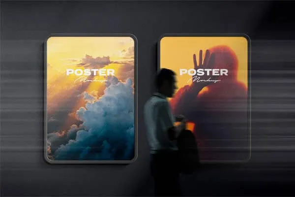 Subway Train Poster Mockup