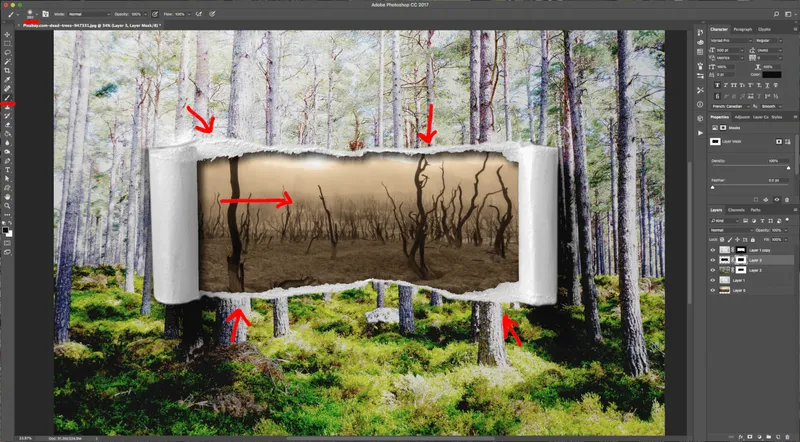 How To Create a Torn Image Overlap in Photoshop
