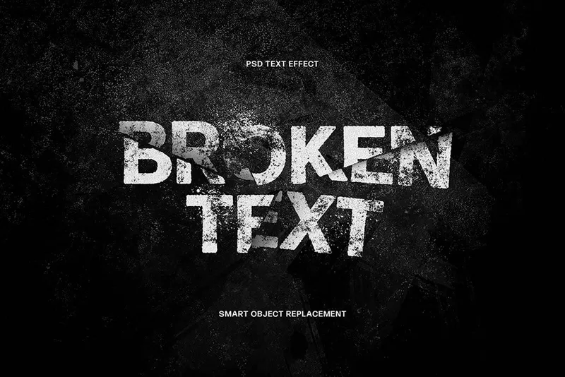 Broken Text Photoshop Effect