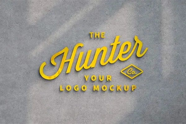 Yellow Glowing Sign Mockup