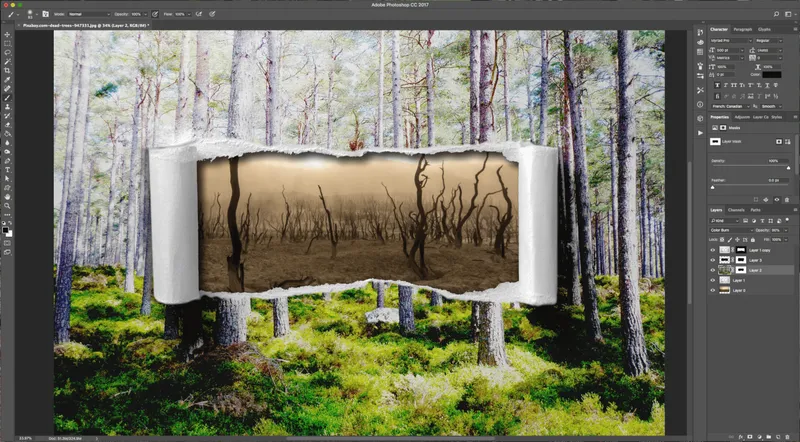 How To Create a Torn Image Overlap in Photoshop