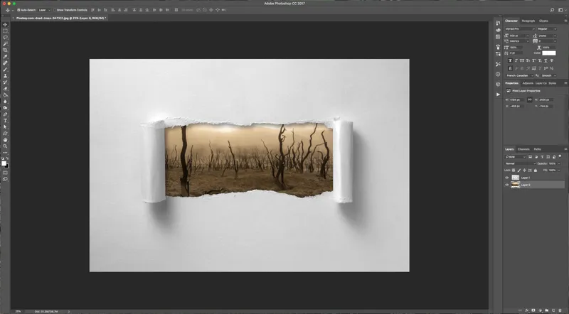 How To Create a Torn Image Overlap in Photoshop