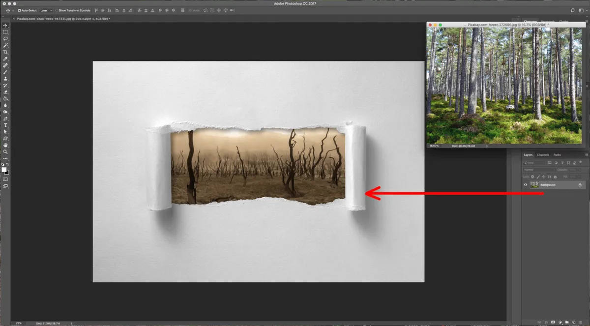 How To Create a Torn Image Overlap in Photoshop