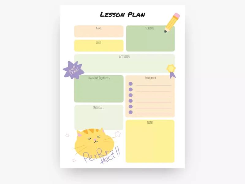 Preschool Blank Lesson Plan