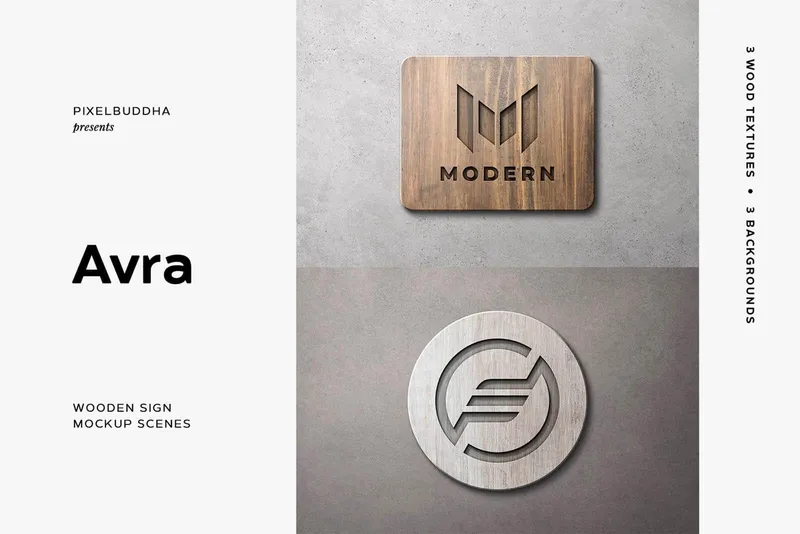Wooden Sign Mockup Scenes