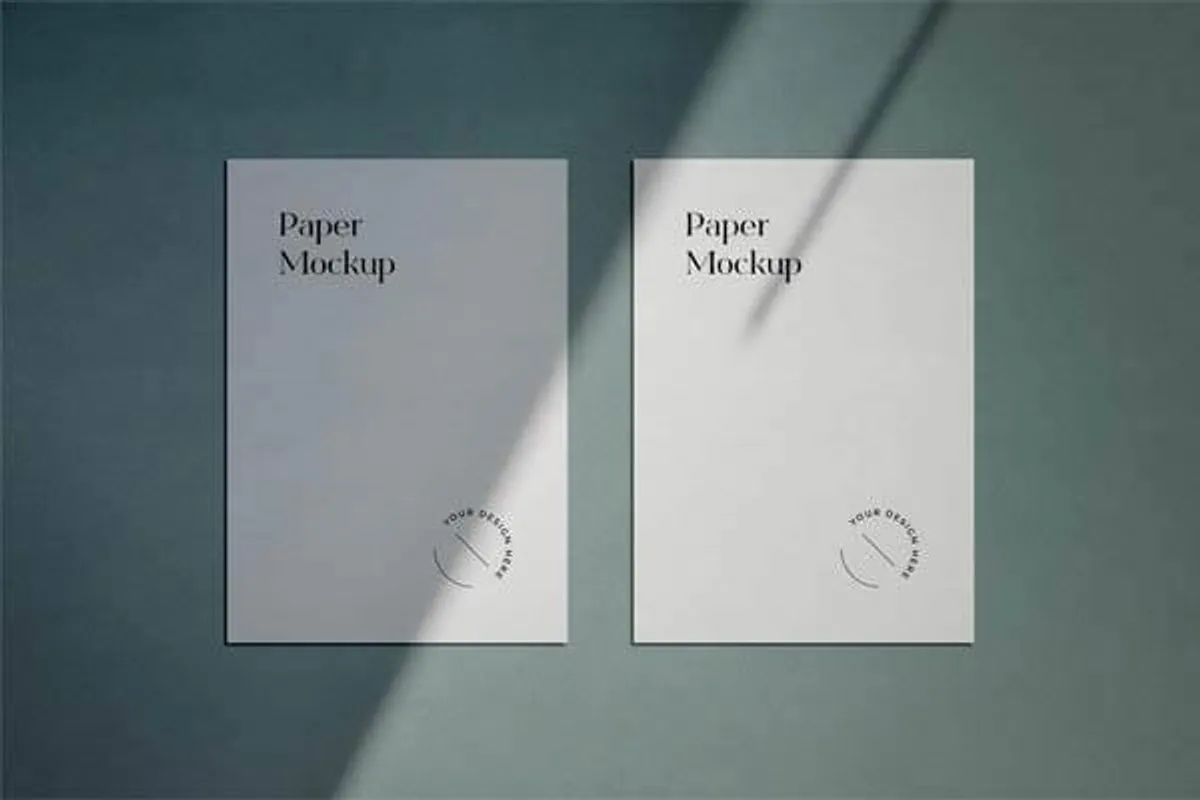 A4 Paper Mockup with Shadow Overlay