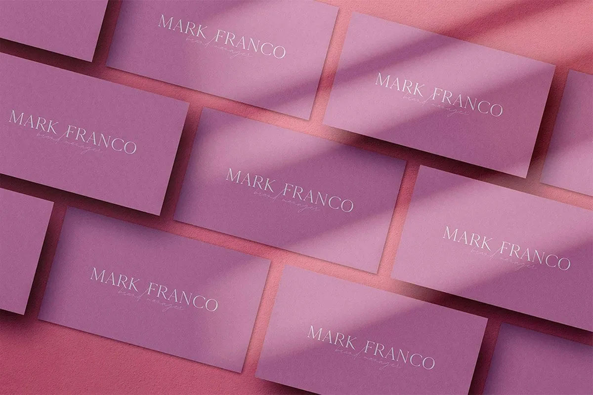 Grid Business Cards Mockup