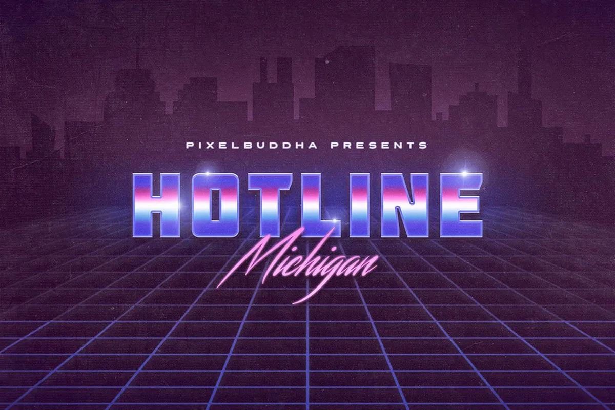 Hotline Michigan Text Effects