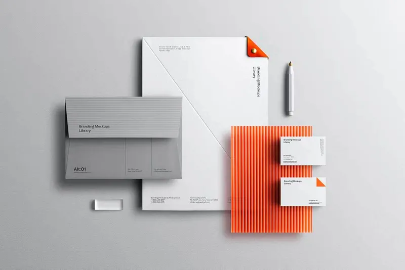 Free Stationery Branding Mockup