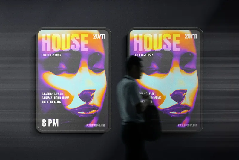 Subway Train Poster Mockup