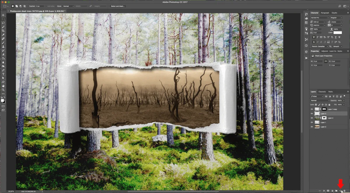 How To Create a Torn Image Overlap in Photoshop